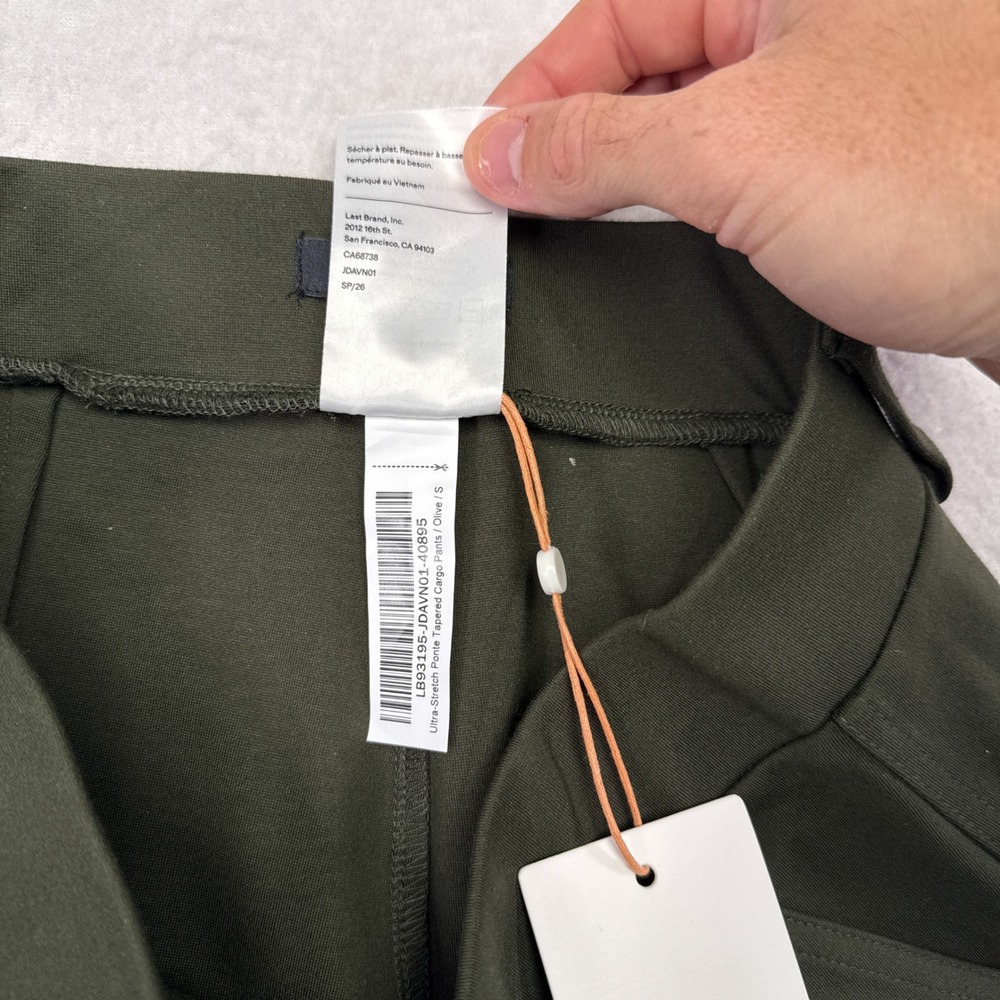 Quince Ultra Stretch Ponte Tapered Cargo Pants Womens Size Small Olive Green NEW - Picture 5 of 8